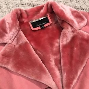 Jones New York Coat Pink Faux Suede.